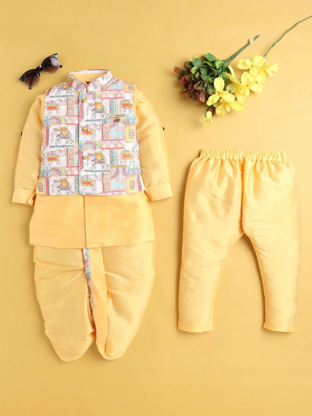 Sparklepop Boys Mandarin Collar Sherwani Set-picture-30