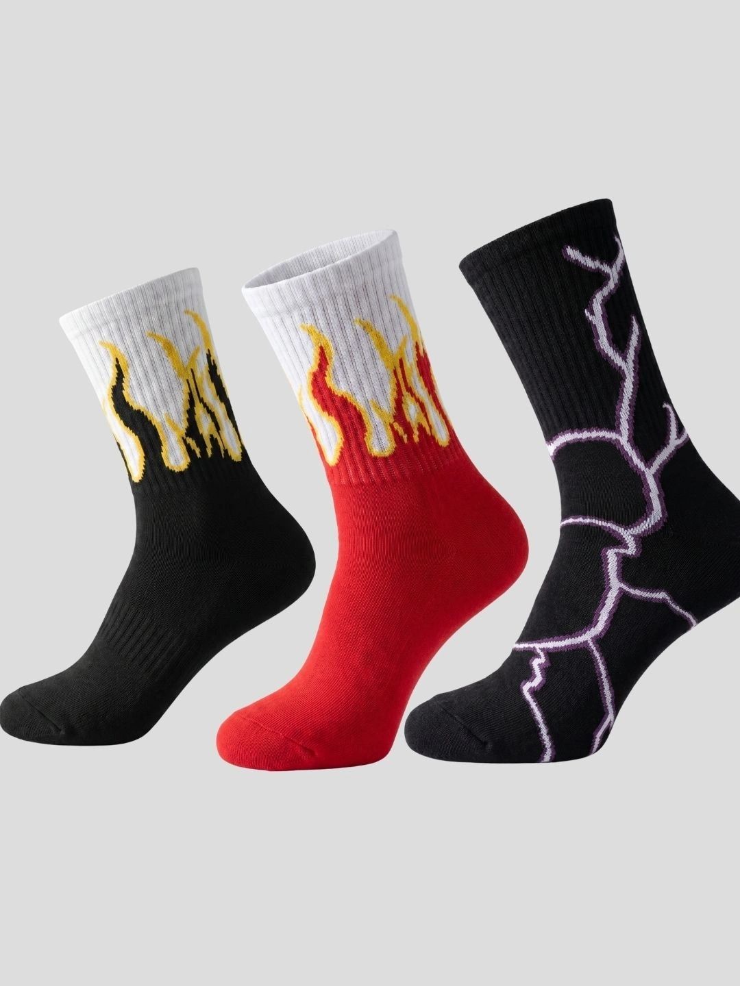 Moda Rapido Men Pack of 3 Cotton Blend Patterned Above Ankle Socks-picture-39