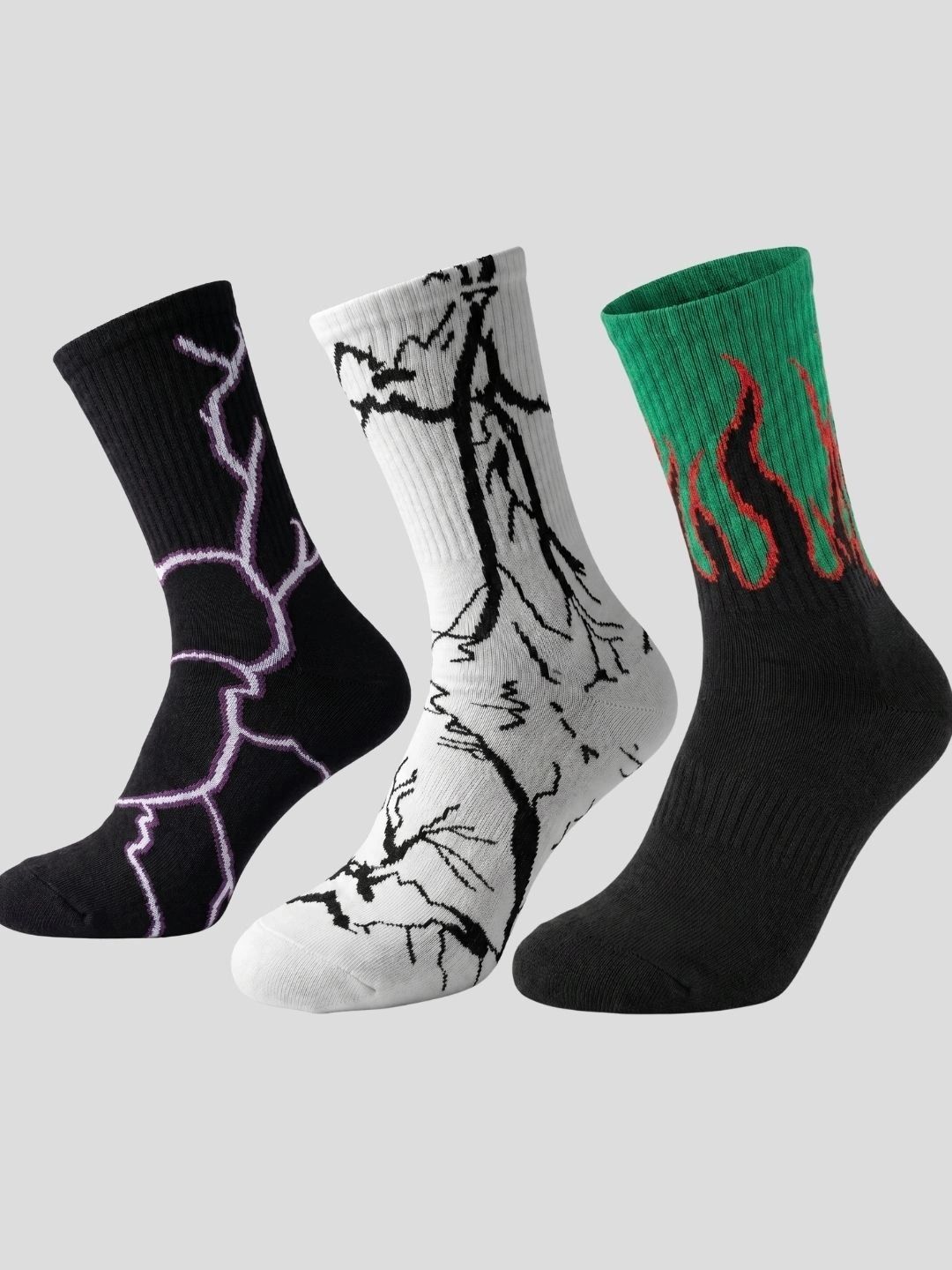 Moda Rapido Men Pack of 3 Cotton Blend Patterned Calf Length Socks-picture-22