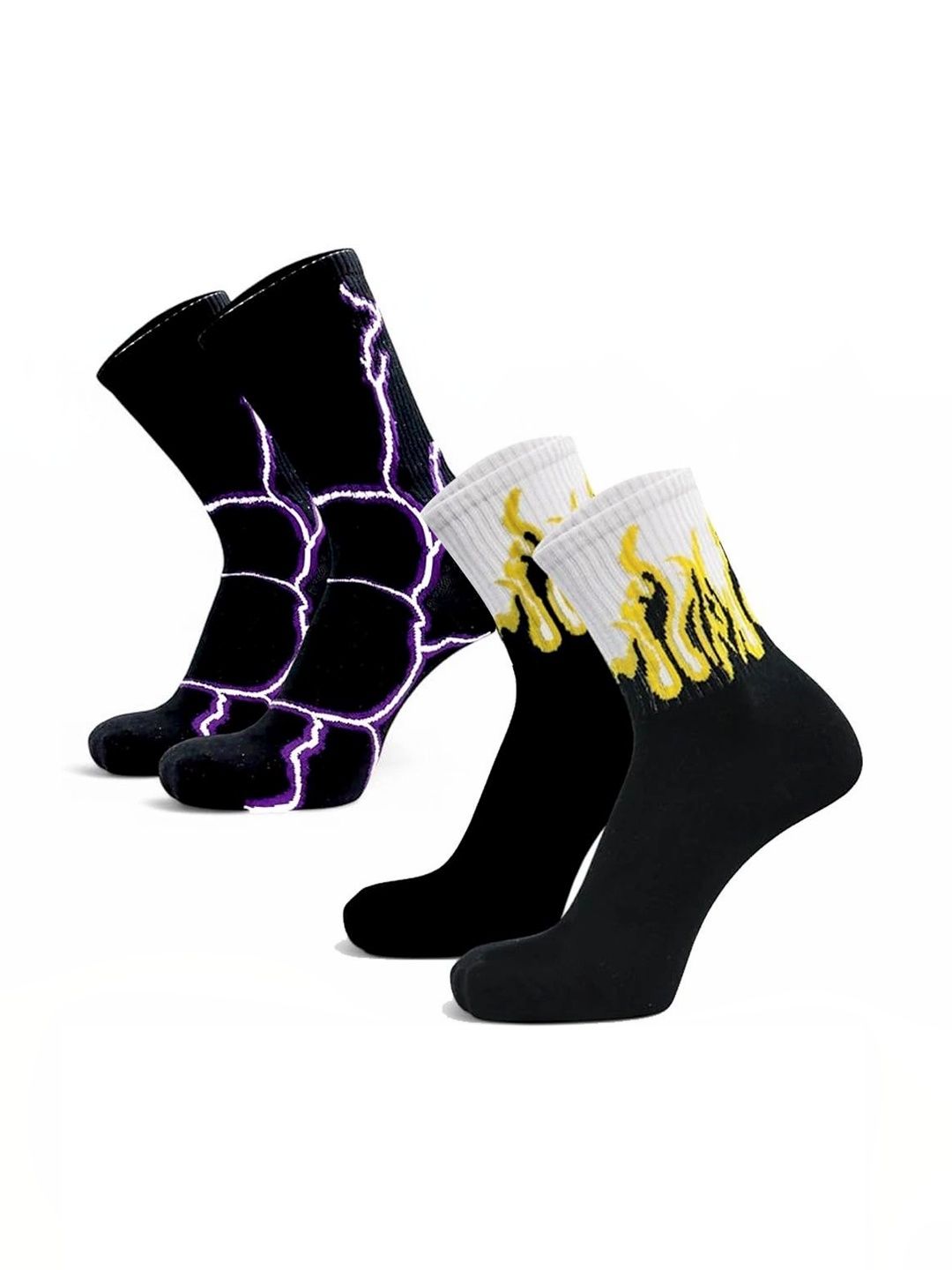 BEAR&BEYOND Men Pack of 2 Cotton Assorted Patterned Above Ankle Socks-picture-24