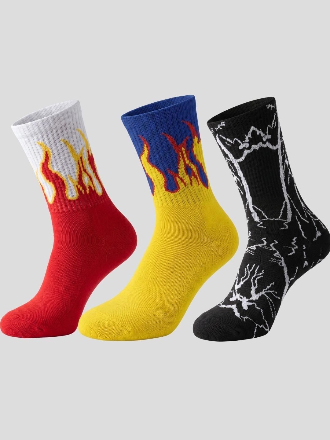 Moda Rapido Men Pack of 3 Cotton Blend Patterned Above Ankle Socks-picture-47