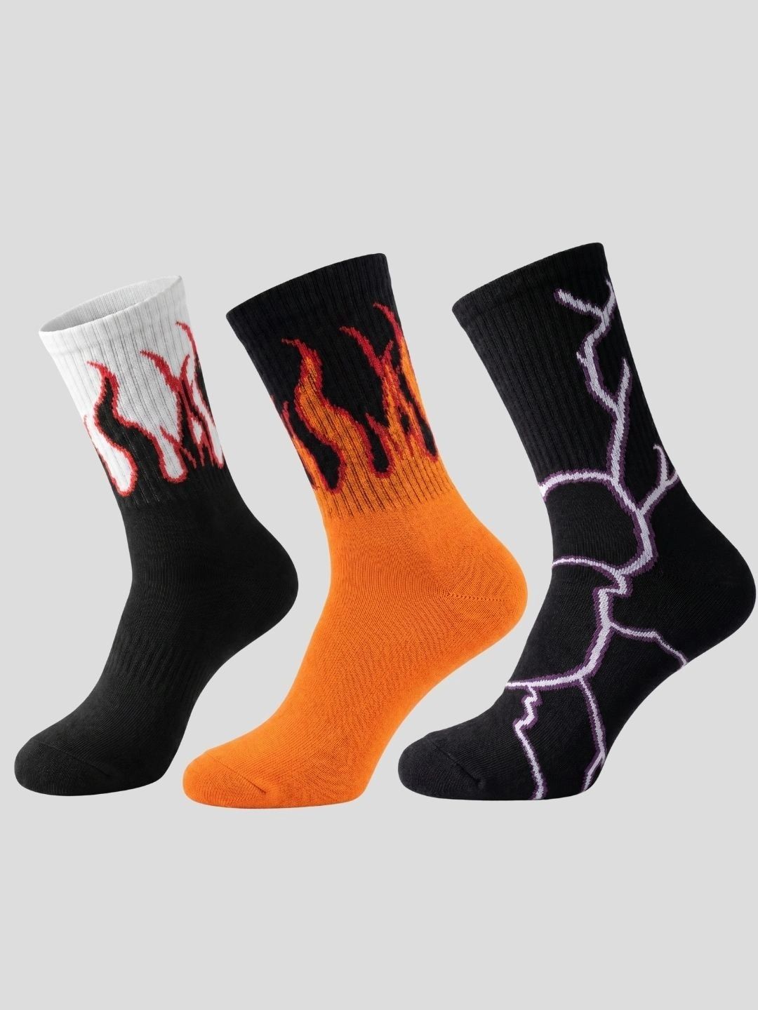 Moda Rapido Men Pack of 3 Cotton Blend Patterned Calf Length Socks-picture-25