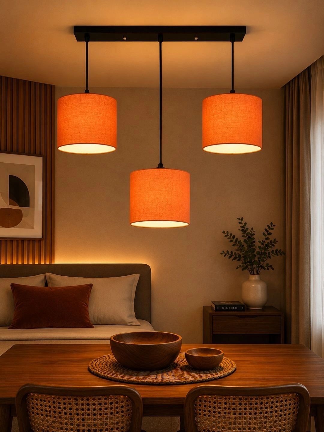 Myntra Elegant Homes Orange Textured Contemporary Ceiling Lamp-picture-12