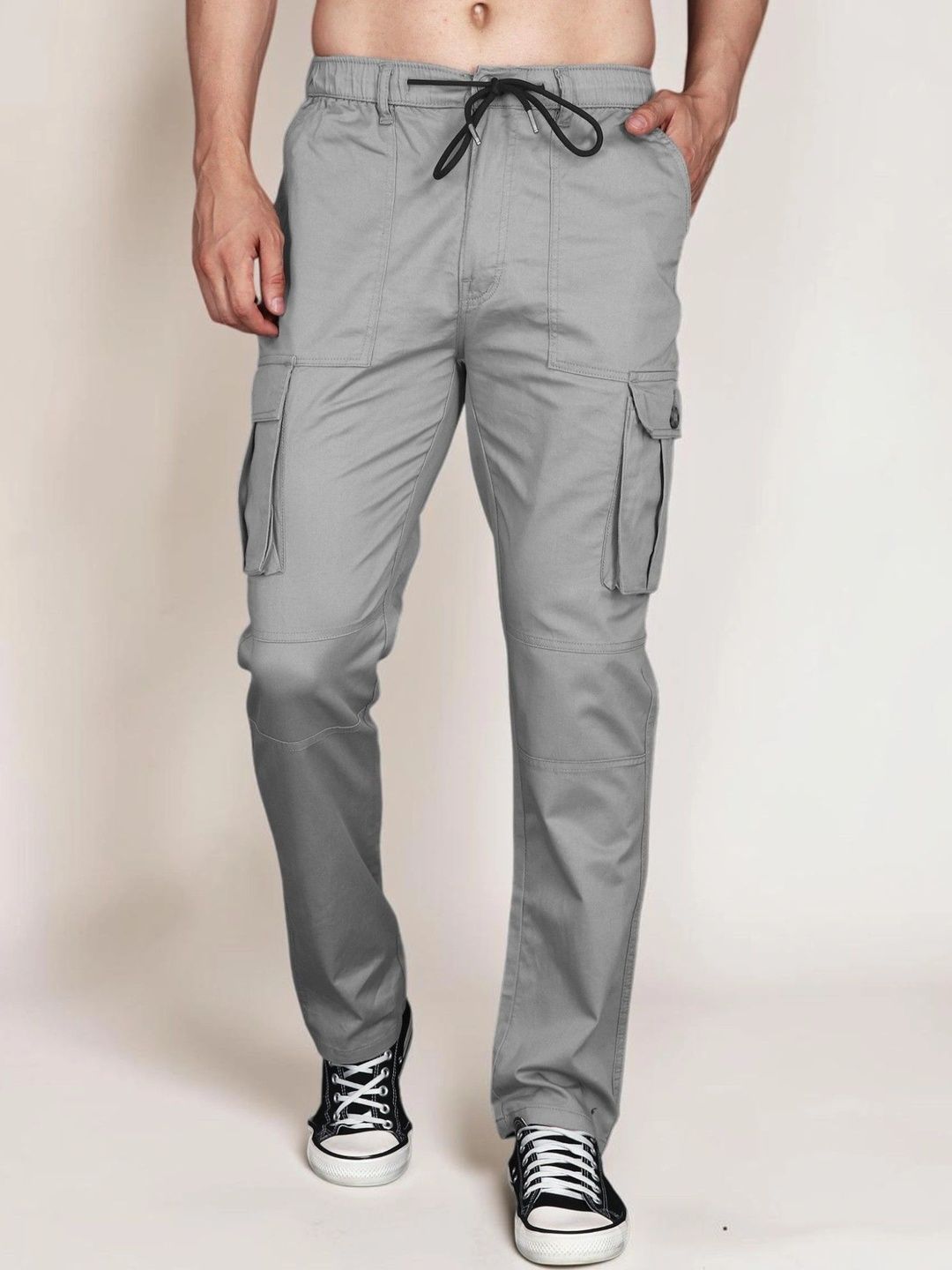 Mast & Harbour Men Relaxed Straight Leg Easy Wash Cargos Trousers-picture-14