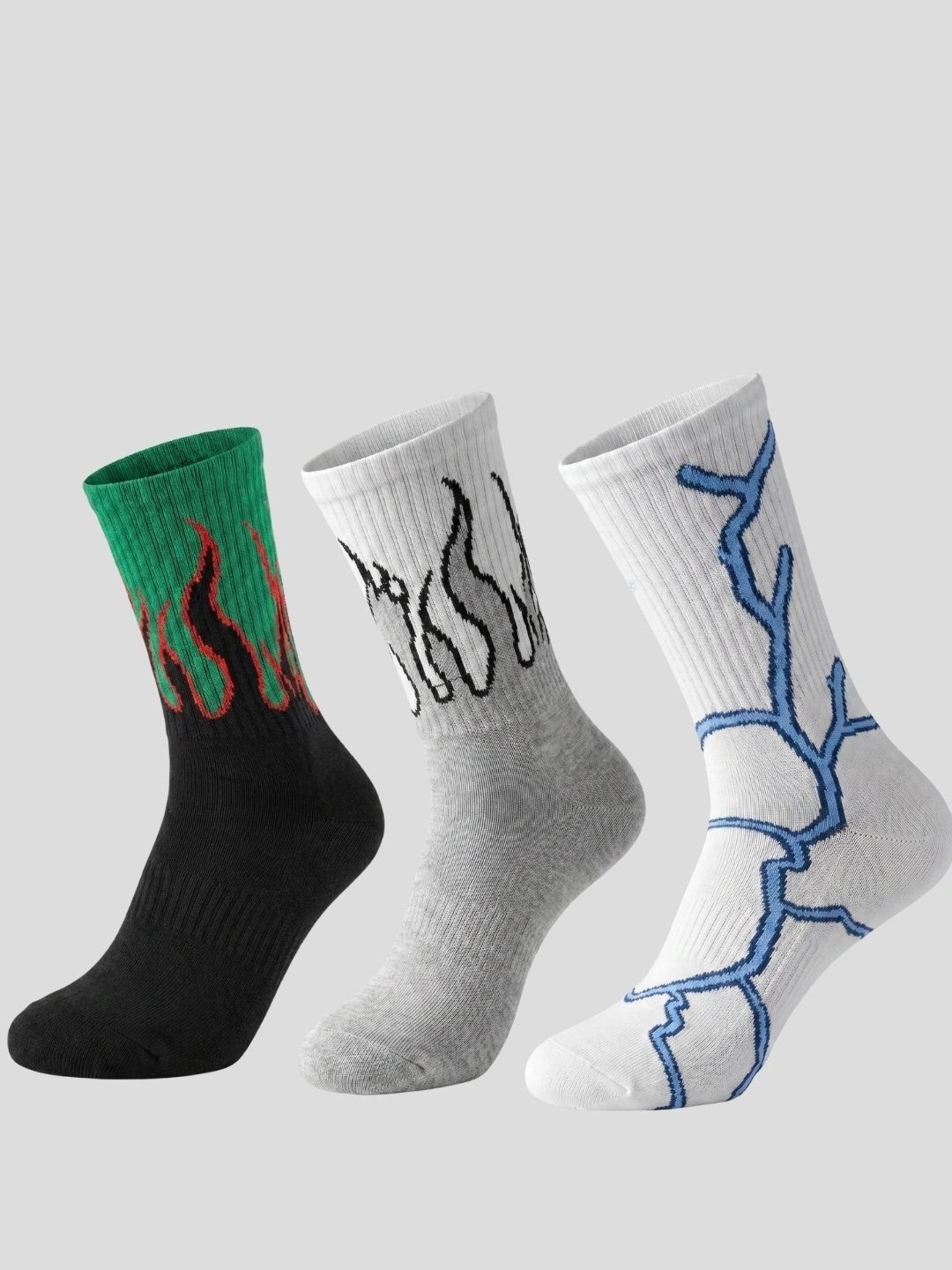 Moda Rapido Men Pack of 3 Cotton Blend Patterned Calf Length Socks-picture-29