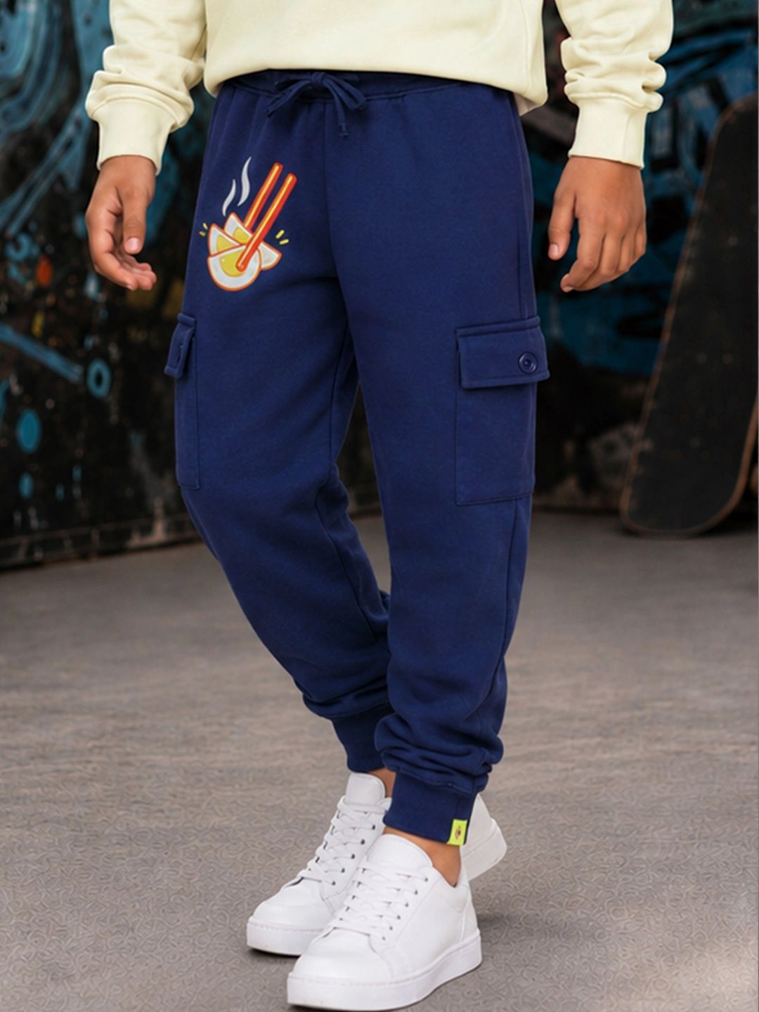 KiddoPanti Boys Regular Fit Graphic Print Cargos-picture-15