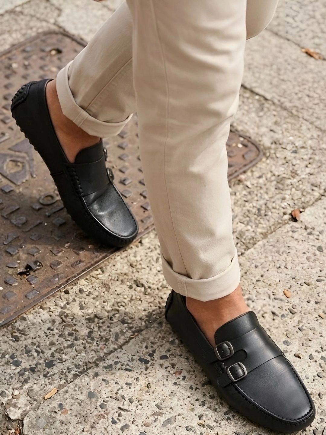 MICHEAL FERAAS Men Textured Leather Driving Shoes-picture-27