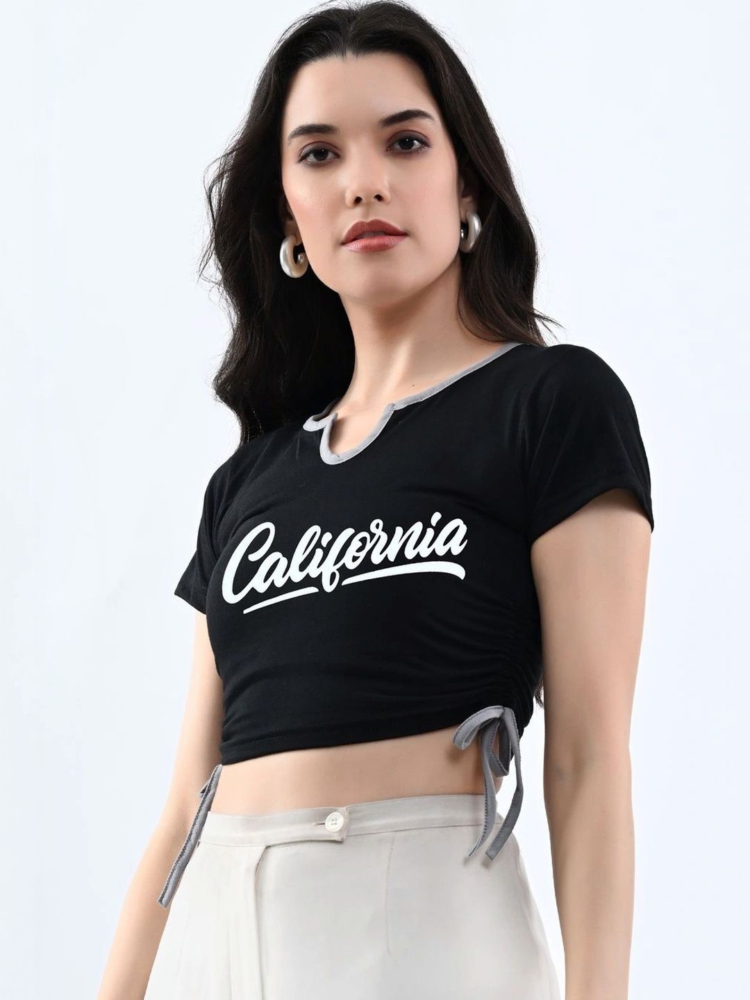 CLAFOUTIS Print Cotton Blend Crop Top-picture-33