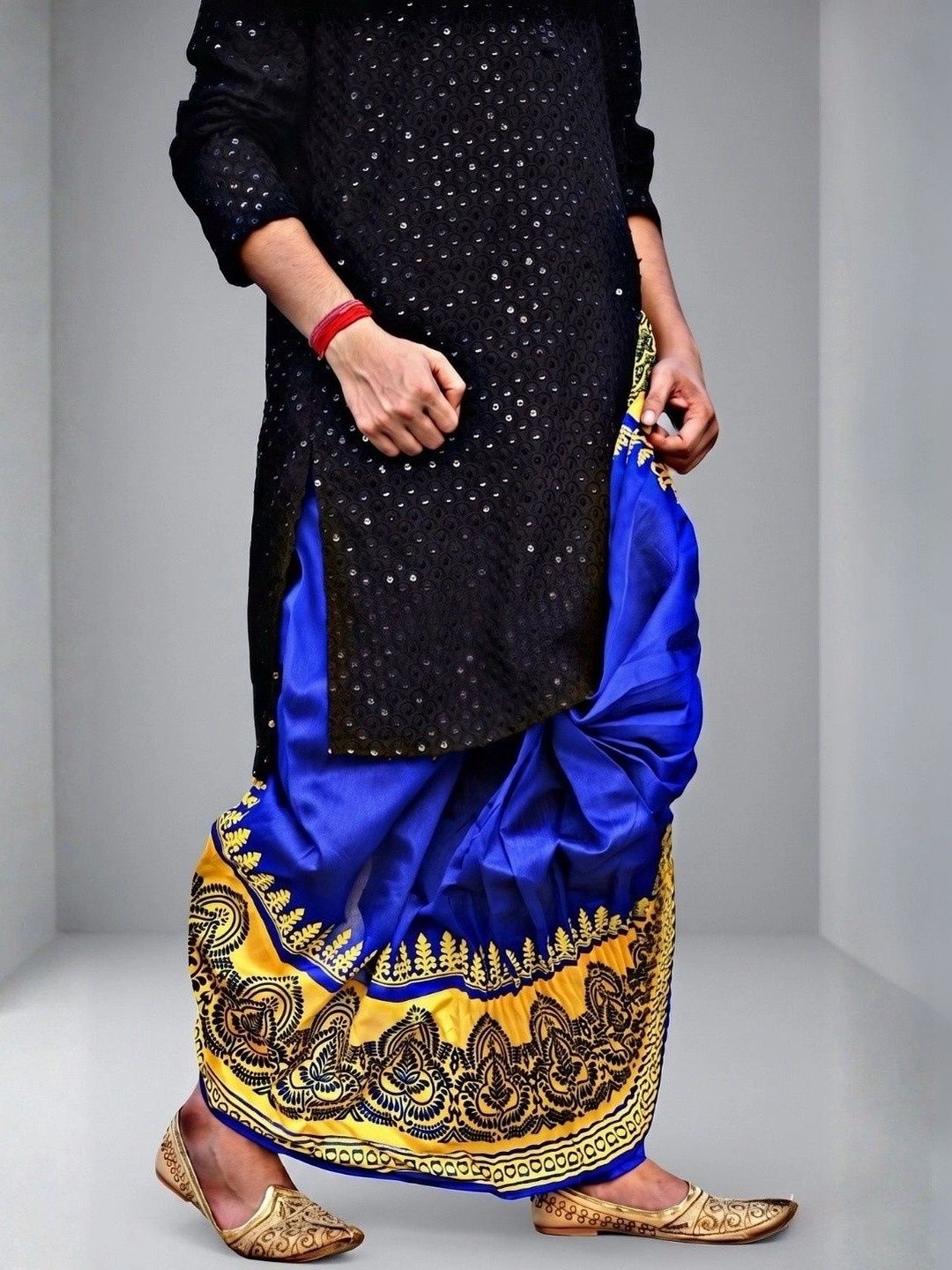 GOURI COLLECTIONS Men Printed Silk Dhoti Dhotis-picture-26