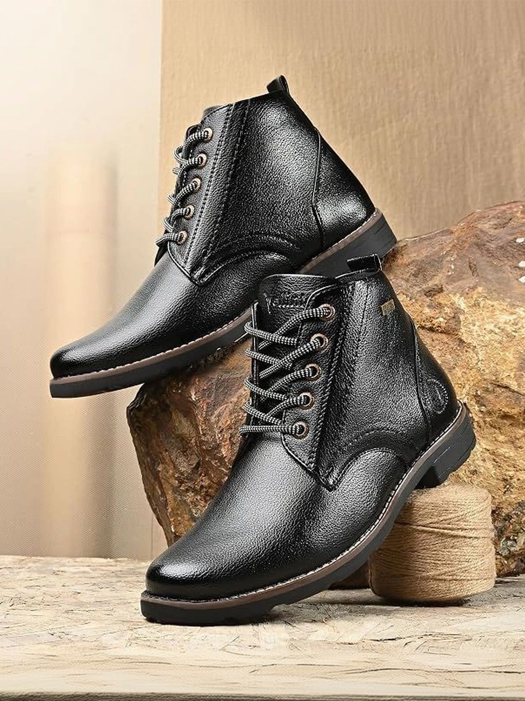 Vellinto Men Round Toe Lace-Ups Regular Boots-picture-36