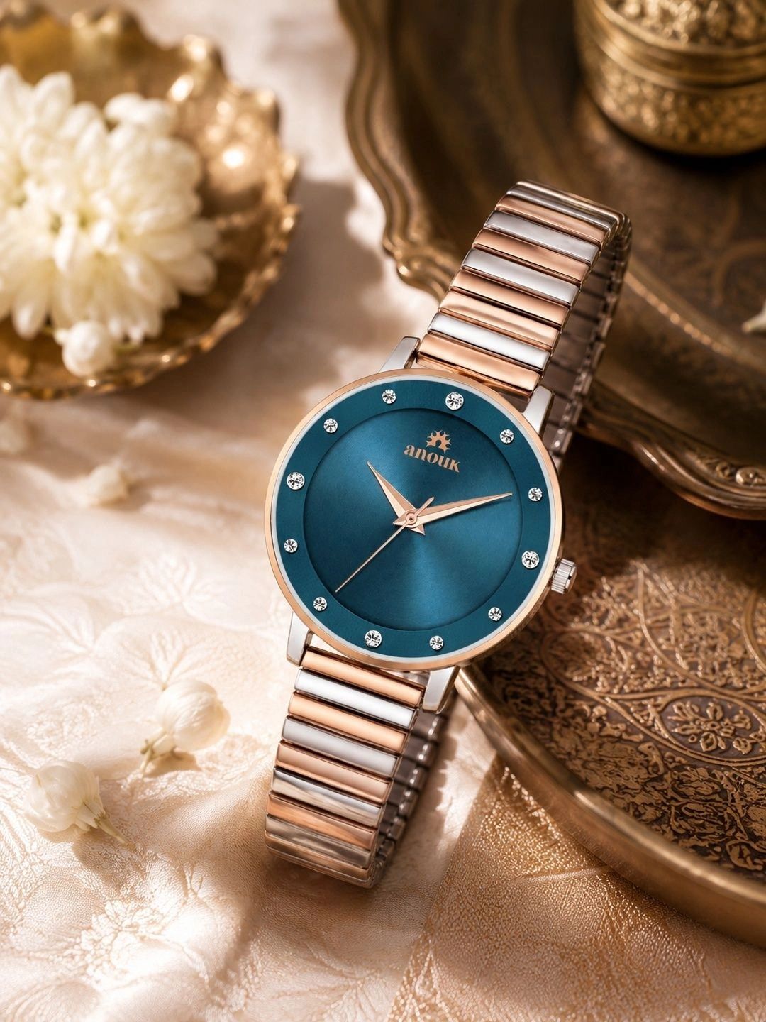 Anouk Women Brass Embellished Dial & Bracelet Style Straps Analogue Watch ANW-062-BL-image-15