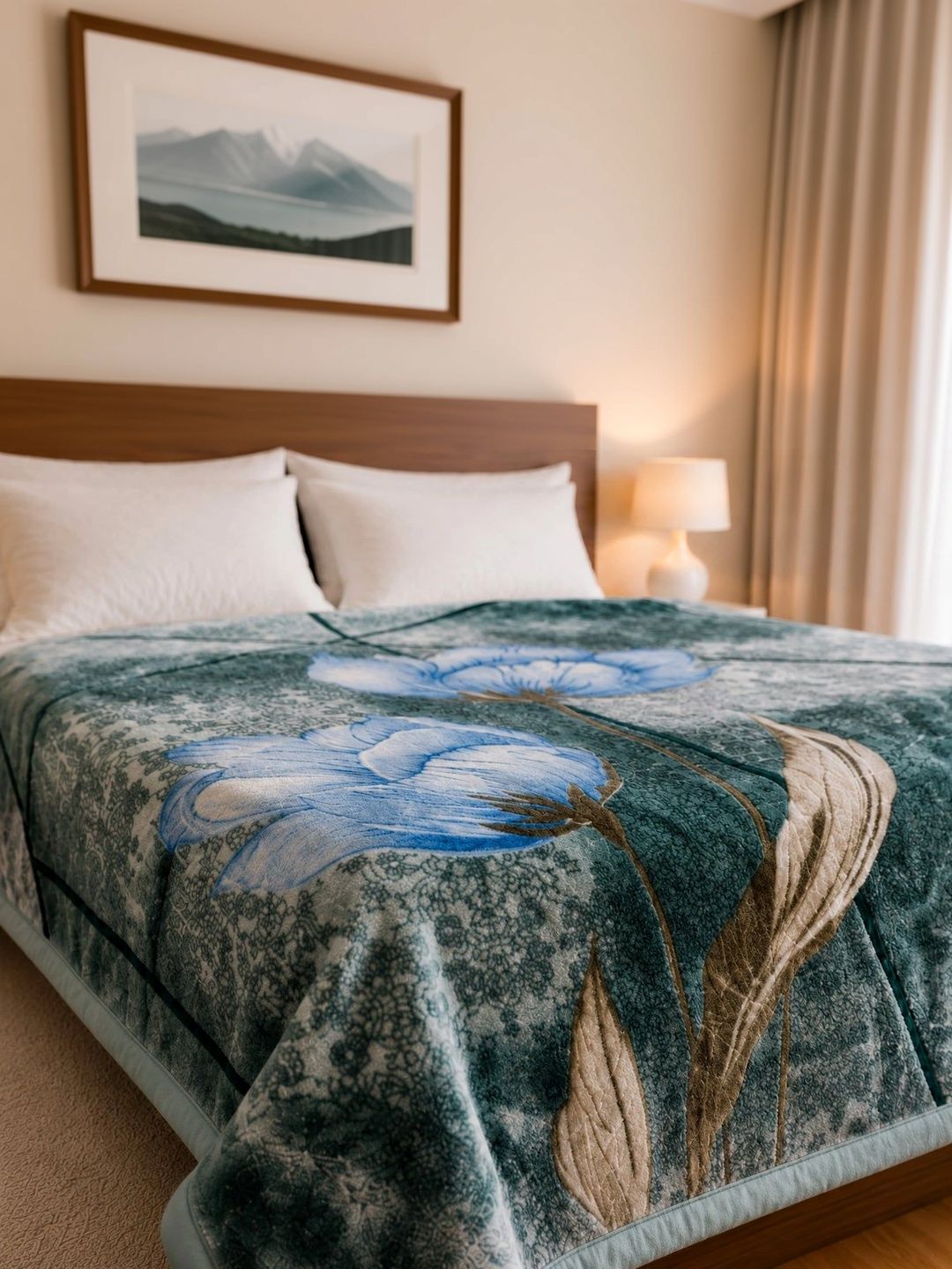 Signature Blue Floral Heavy Winter Blanket-image-16