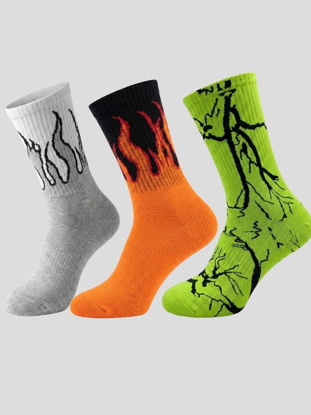 Moda Rapido Men Pack of 3 Cotton Blend Patterned Above Ankle Socks-picture-42