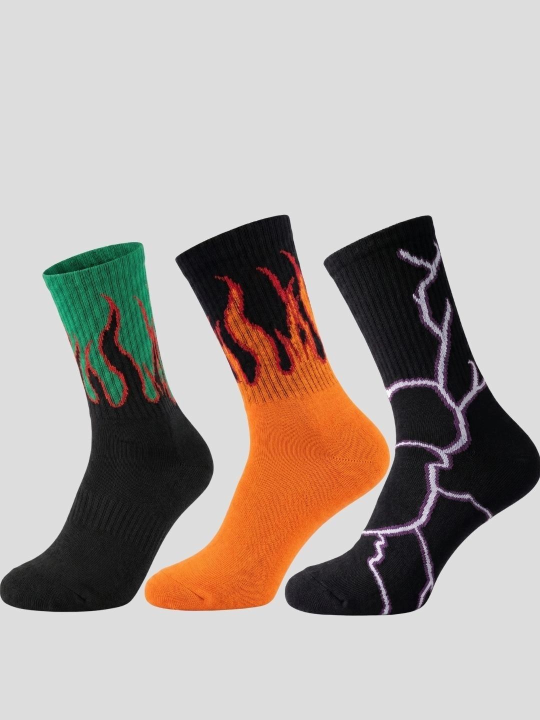 Moda Rapido Men Pack of 3 Cotton Blend Patterned Calf Length Socks-picture-34