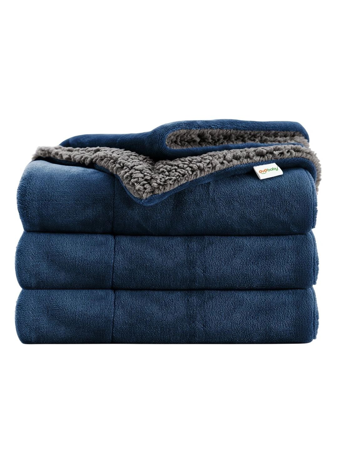 OyO Baby Blue Fleece AC Room 233 GSM Blanket-image-15