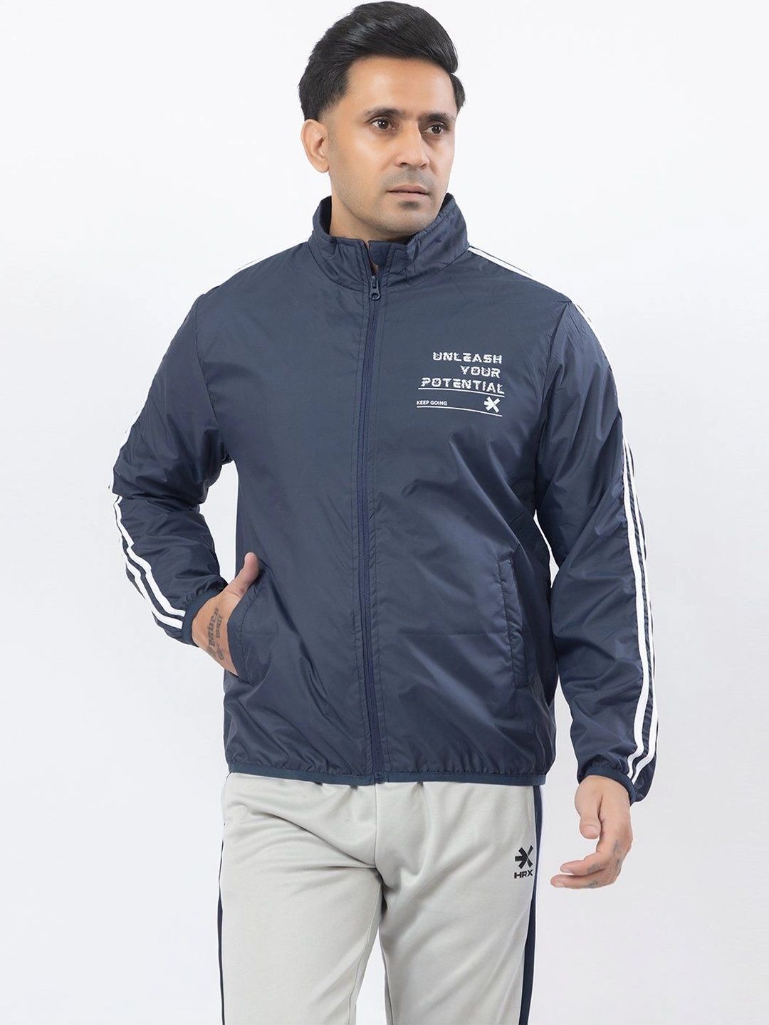 HRX by Hrithik Roshan Men Typography Colourblocked Lightweight Woven Jacket-picture-26