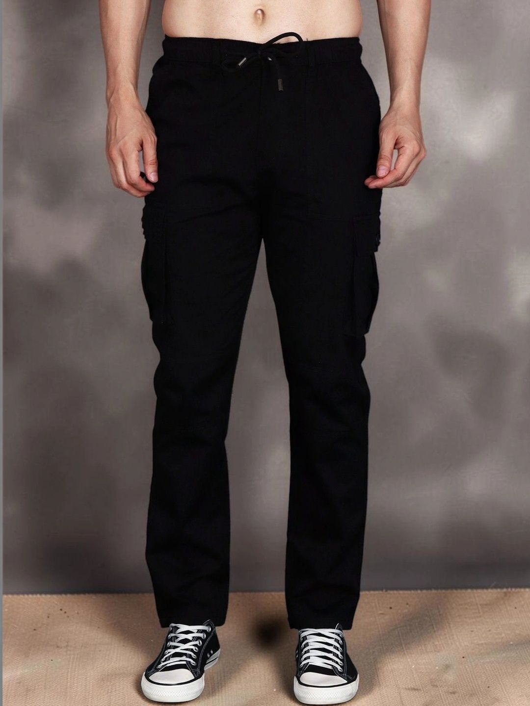 Mast & Harbour Men Relaxed Straight Leg Easy Wash Cargos Trousers-picture-18