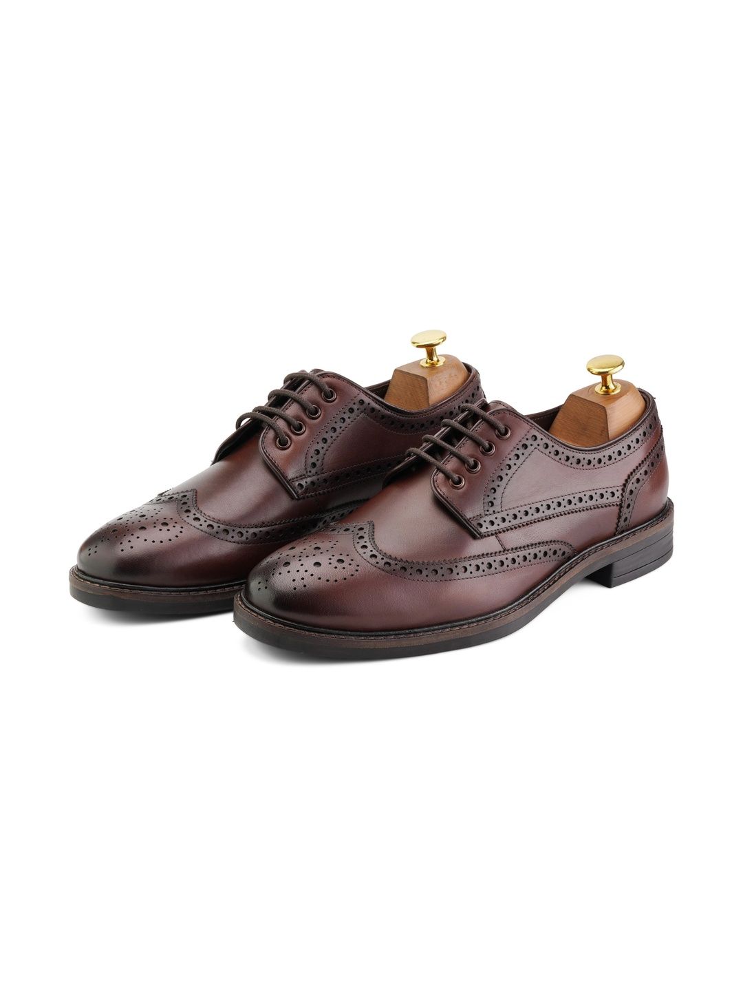 CORDWAINERS Men Textured Leather Round Toe Lace-Ups Brogues Formal Shoes-picture-33