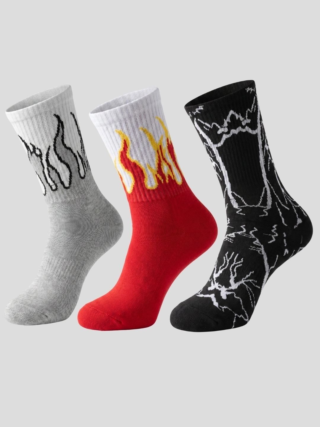 Moda Rapido Men Pack of 3 Cotton Blend Patterned Above Ankle Socks-picture-13