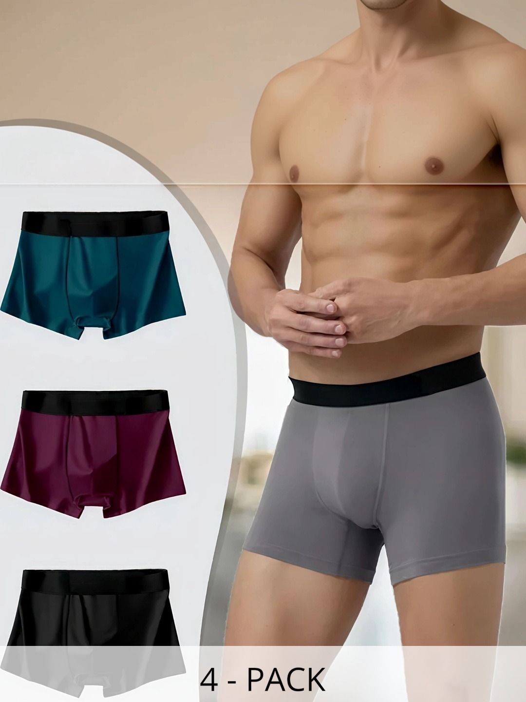 JISHVA Pack of 4 Solid Trunks-picture-23