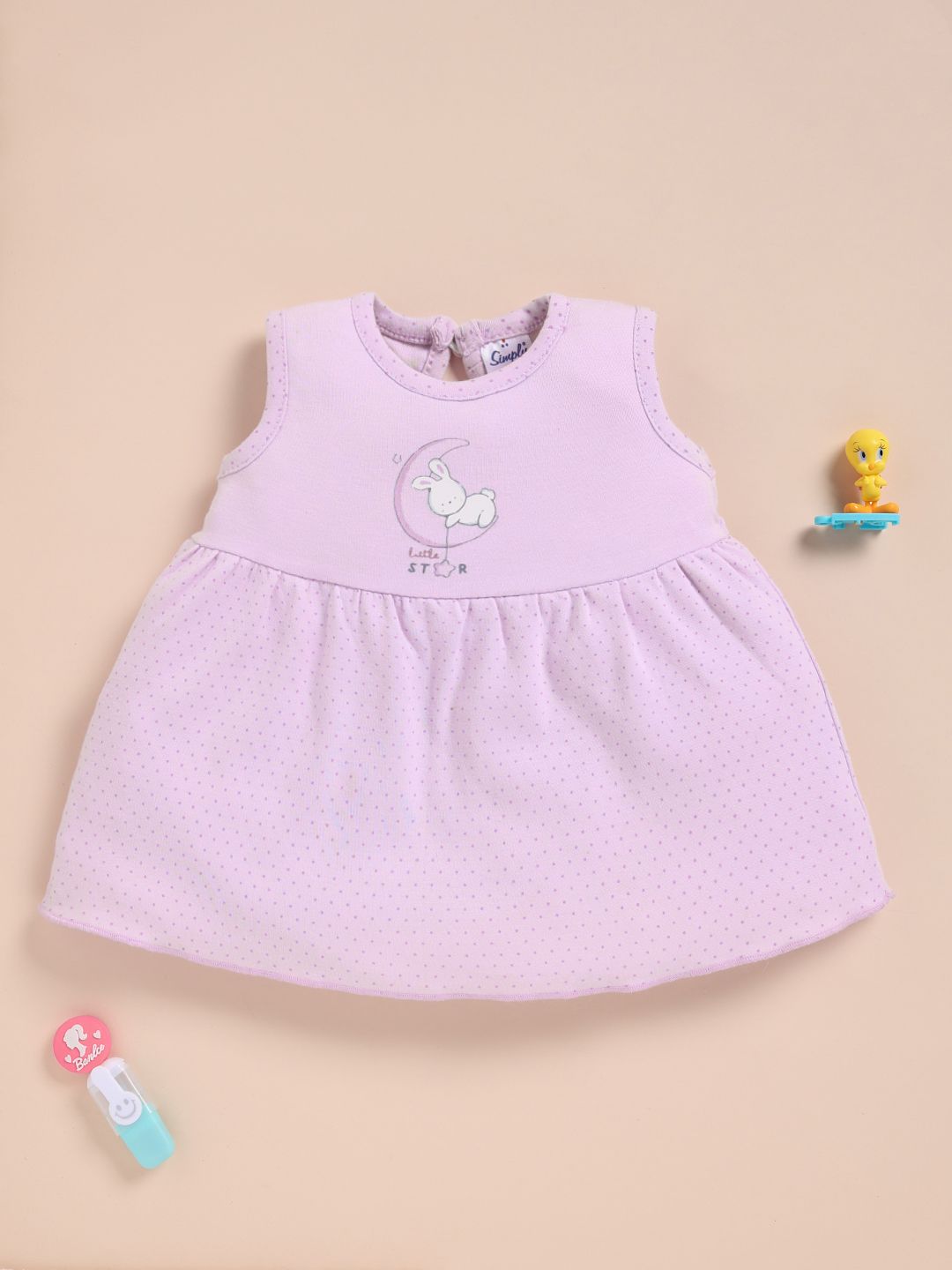 Simply Girls Polka Dot Print Pure Cotton A-Line Dress-picture-24