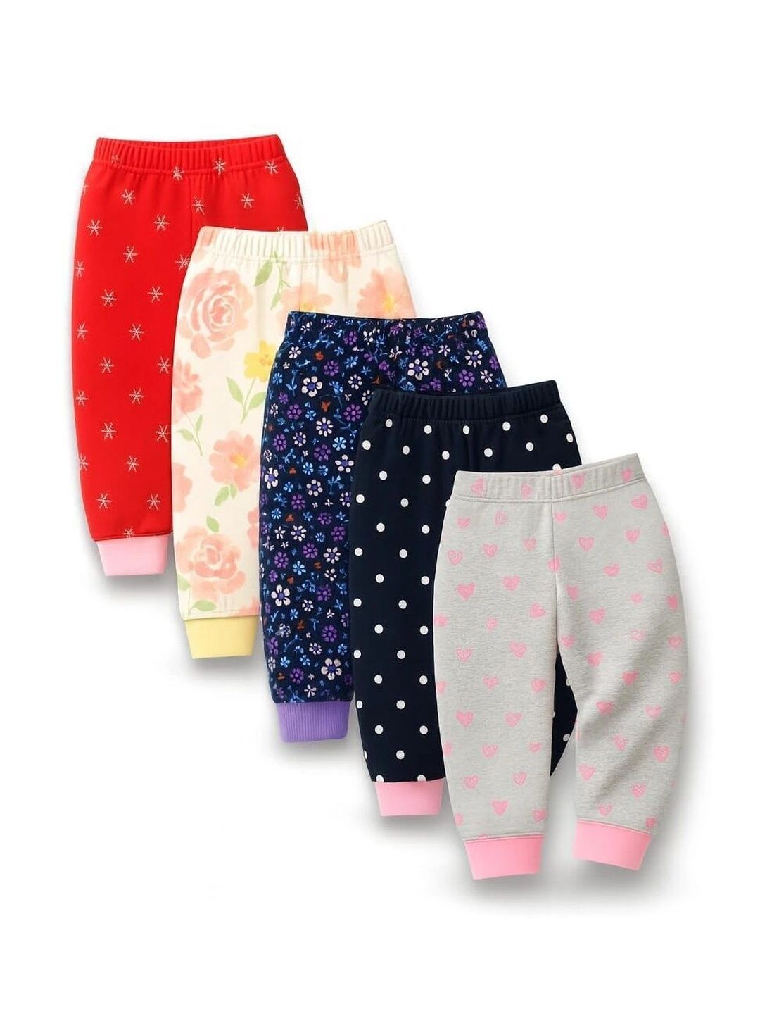 EIO Kids Pack of 5 Printed Cotton Joggers-picture-51