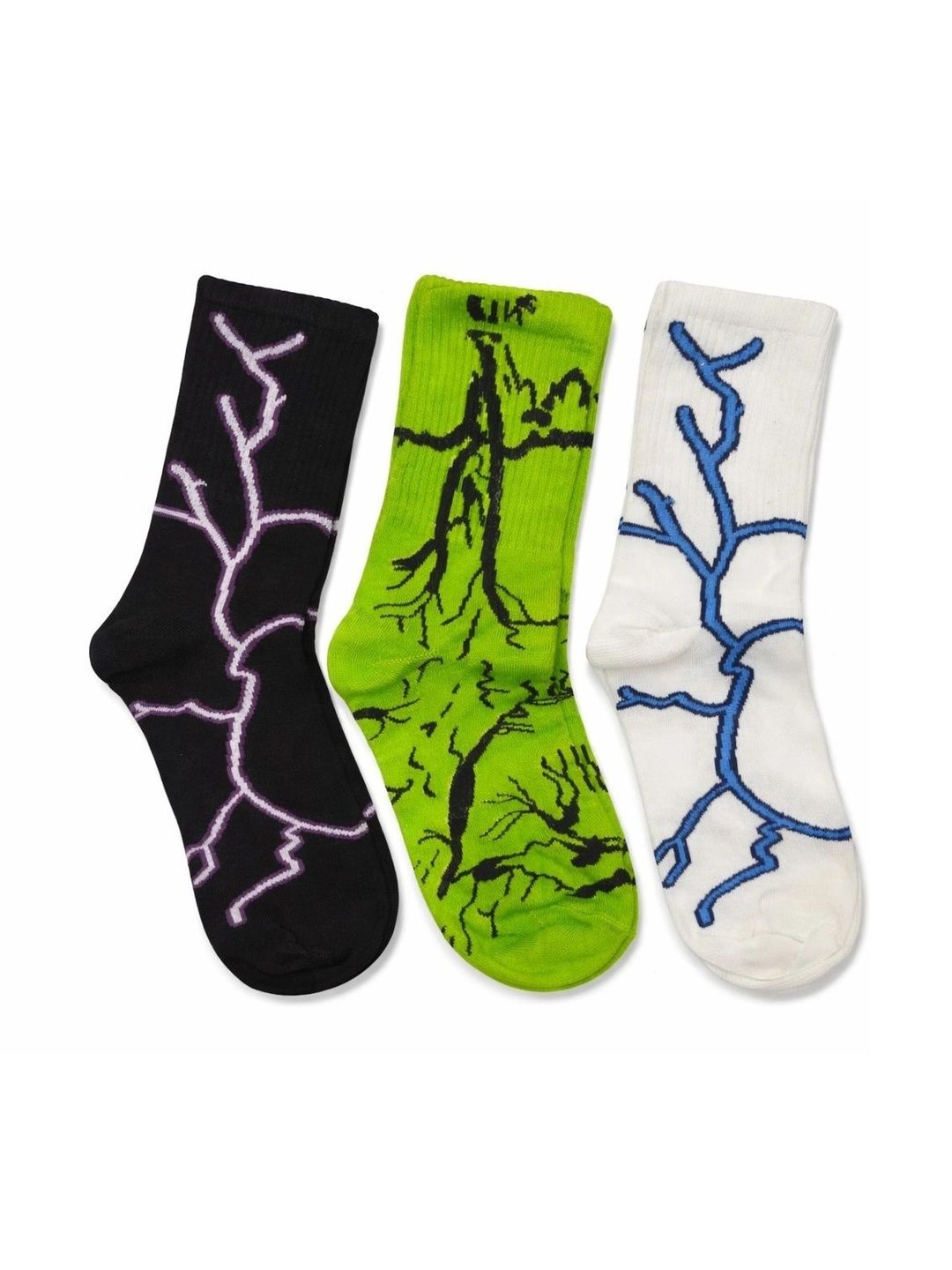 BEAR&BEYOND Men Pack of 3 Cotton Assorted Patterned Above Ankle Socks-picture-10
