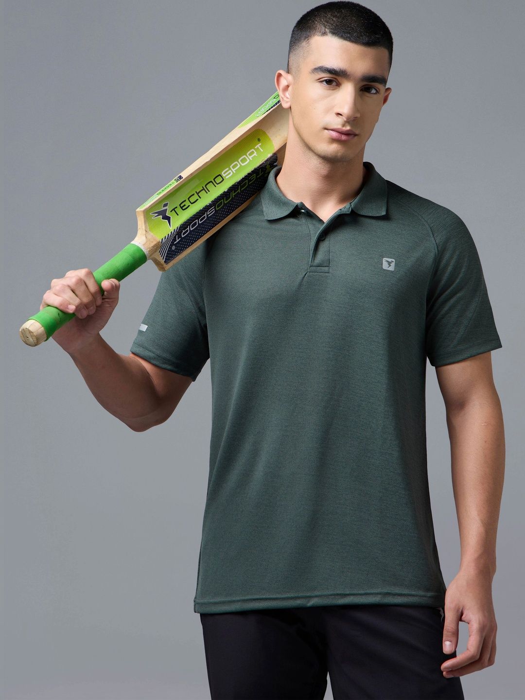 Technosport Men Brand Logo Polo Collar Slim Fit T-shirt-image-12