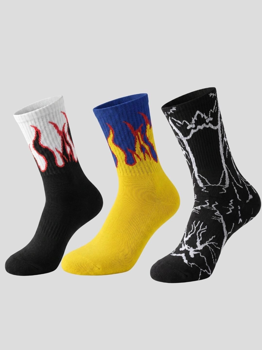 Moda Rapido Men Pack of 3 Cotton Blend Patterned Above Ankle Socks-picture-26