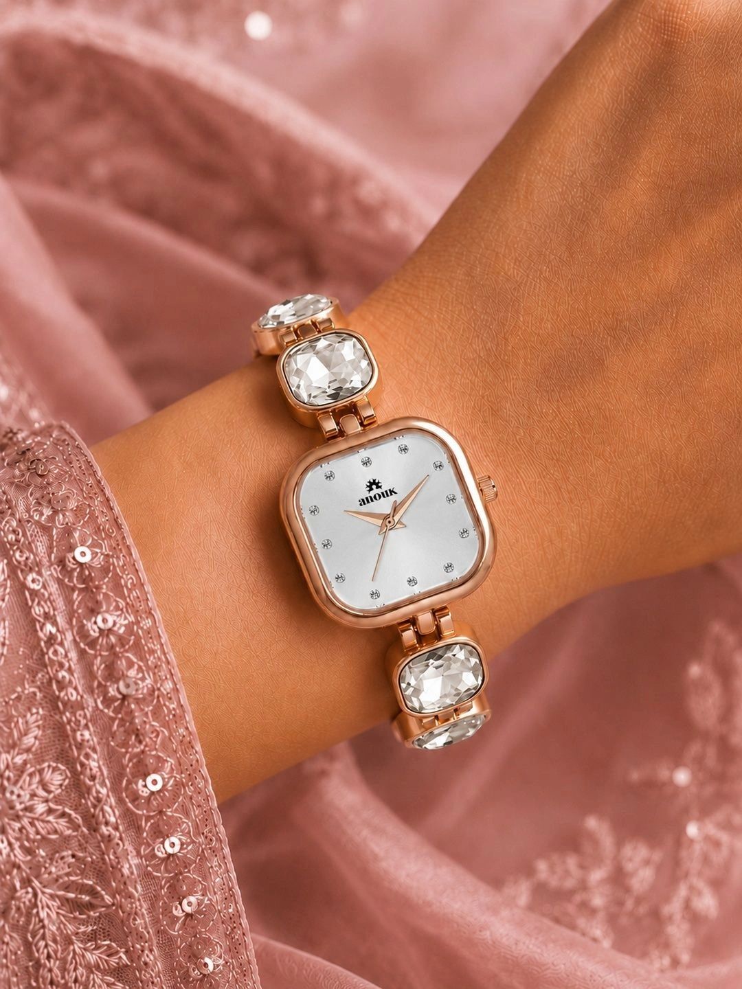 Anouk Women Brass Embellished Dial & Bracelet Style Straps Analogue Watch ANW-060-WH-image-34