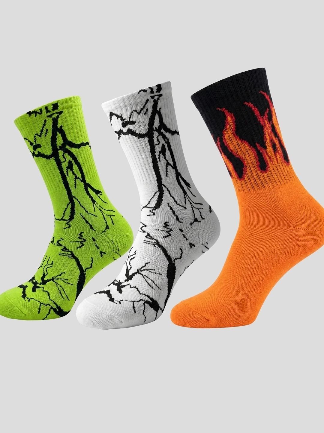 Moda Rapido Men Pack of 3 Cotton Blend Patterned Calf Length Socks-picture-40