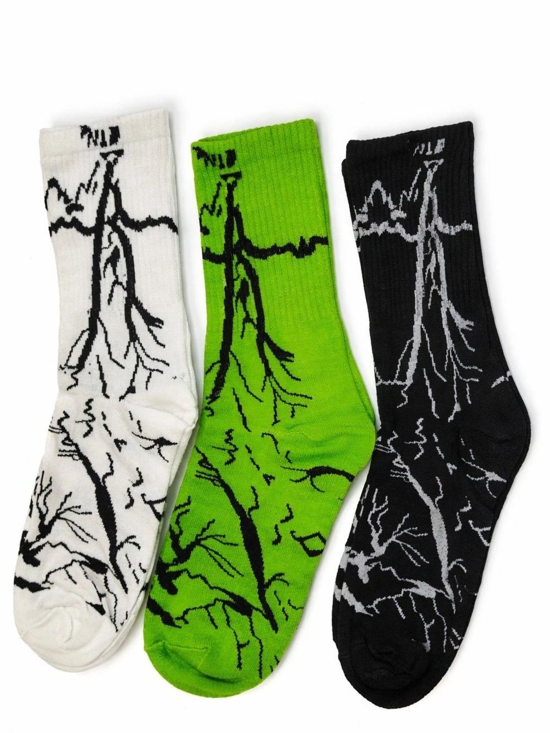 BEAR&BEYOND Men Pack of 3 Cotton Assorted Patterned Calf Length Socks-picture-55