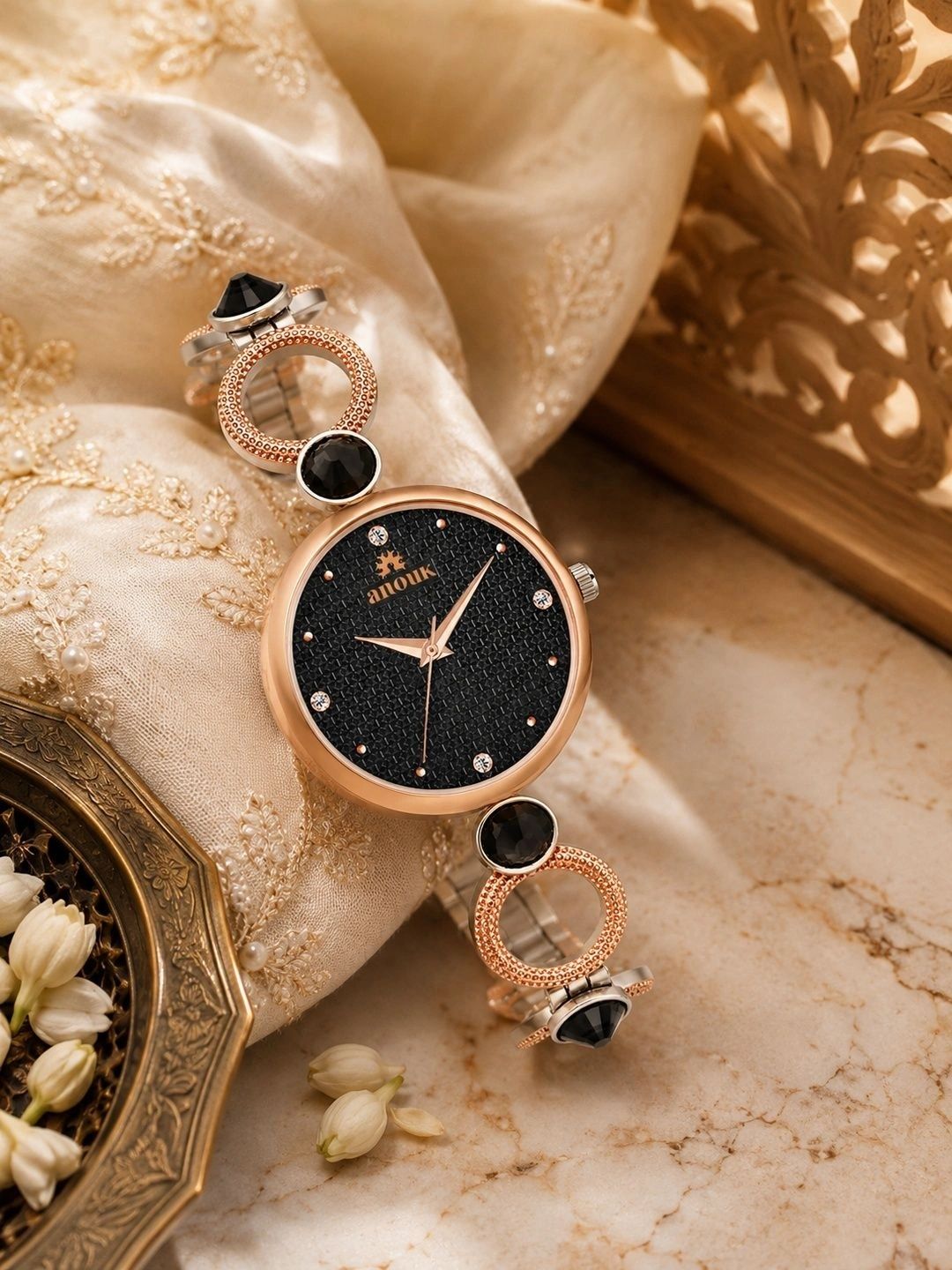Anouk Women Brass Dial & Bracelet Style Straps Analogue Watch ANW-064-BK-image-47