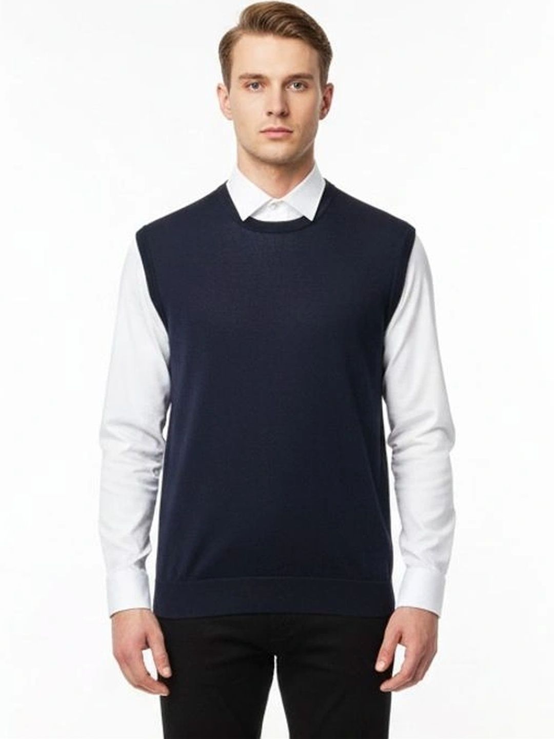 VOMAZO Men Woollen Sweater Vest-picture-43
