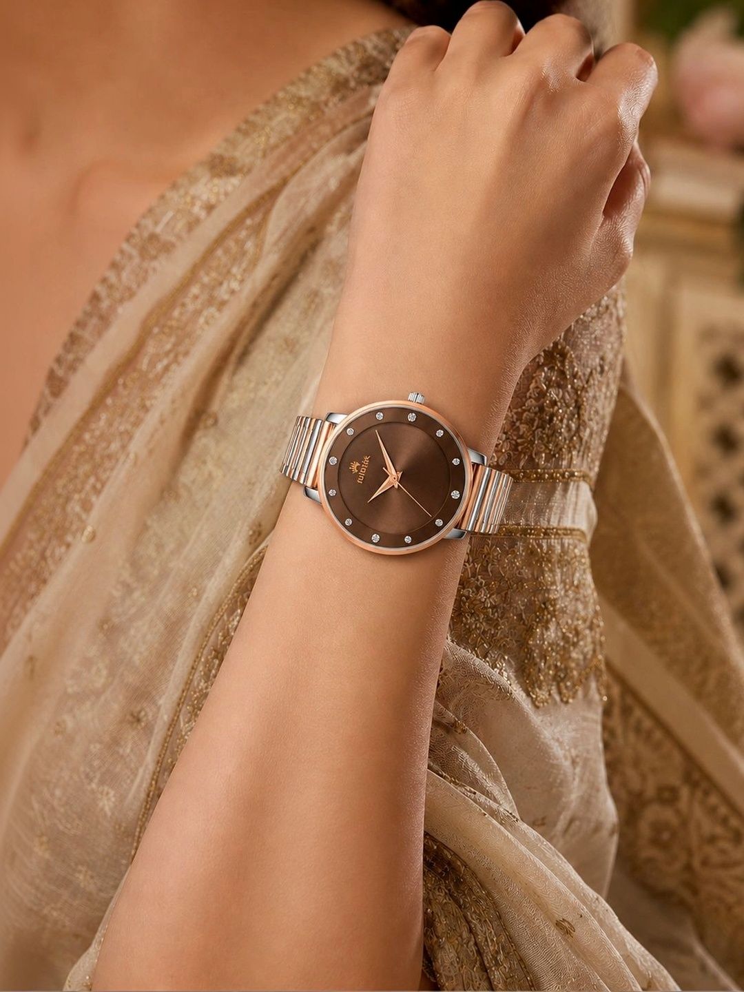 Anouk Women Brass Dial & Bracelet Style Straps Analogue Watch ANW-062-BR-image-26