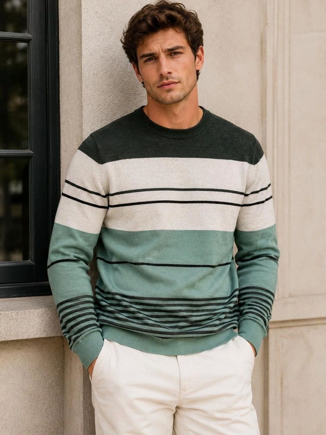 Moda Rapido Men Striped Colourblocked Pullover-picture-27