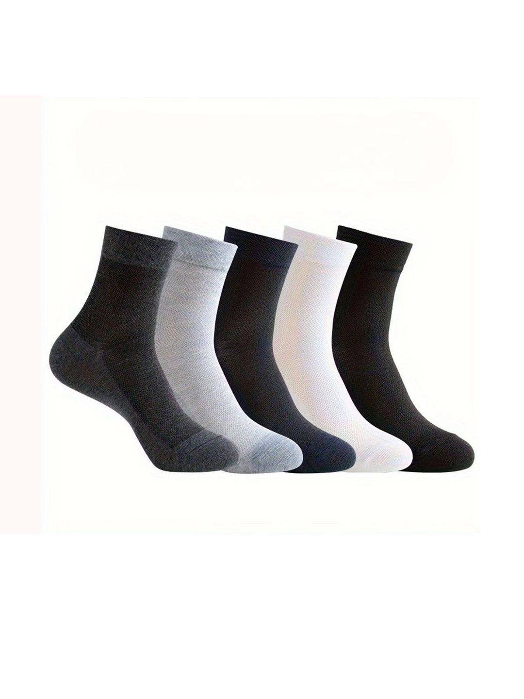 BEAR&BEYOND Men Pack of 5 Cotton Assorted Above Ankle Socks-picture-34