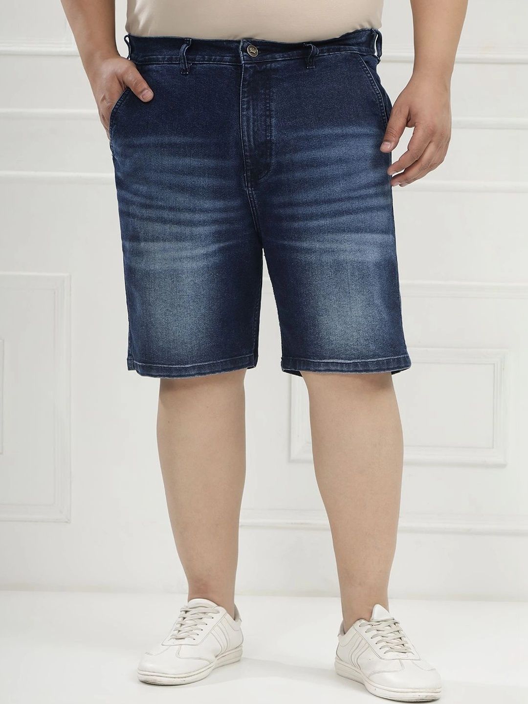 John Pride Men Washed Denim Blend Denim Shorts Technology-picture-56