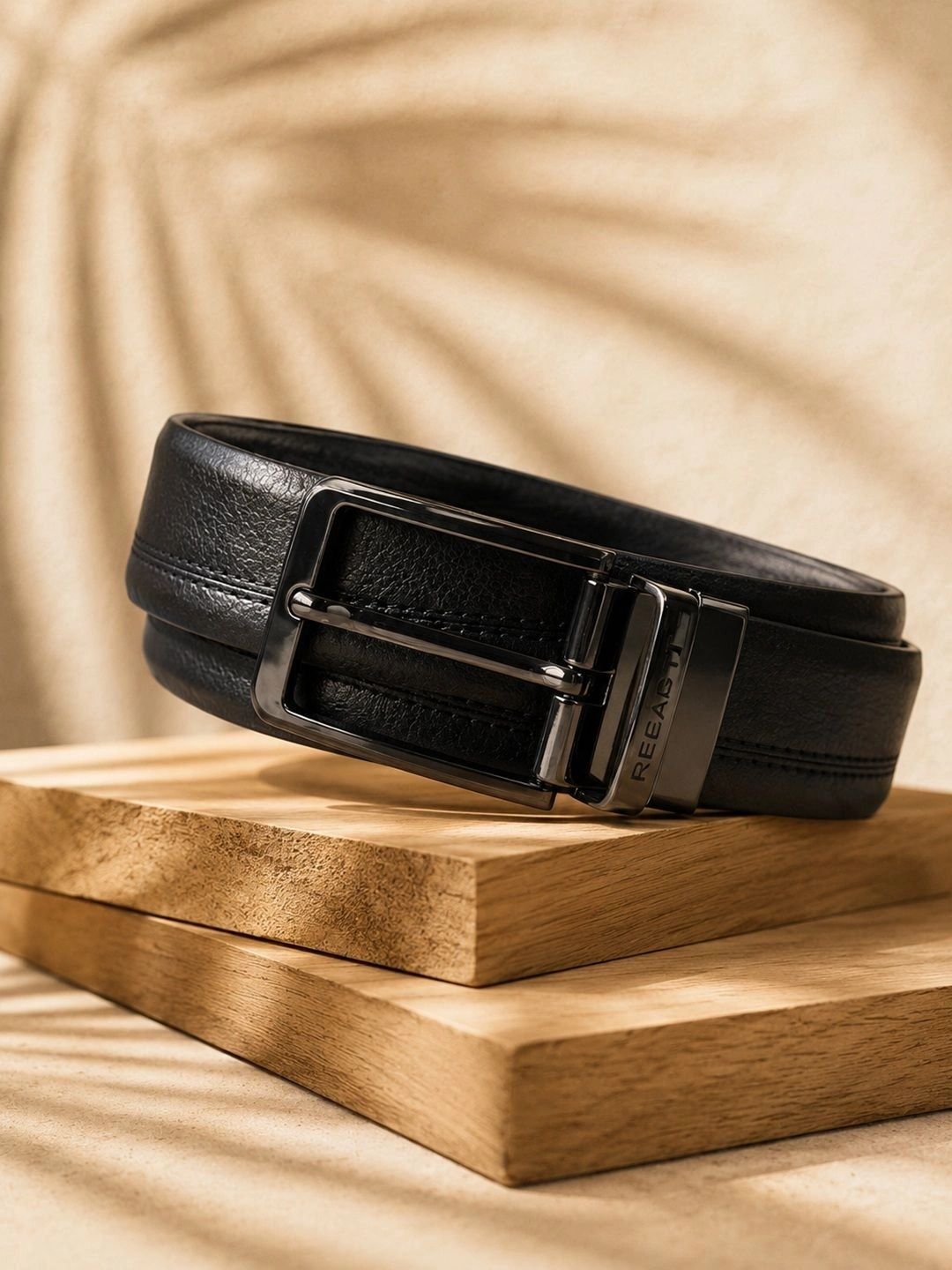 TT.BAGATT Men Textured Leather Reversible Formal Belt-image-14