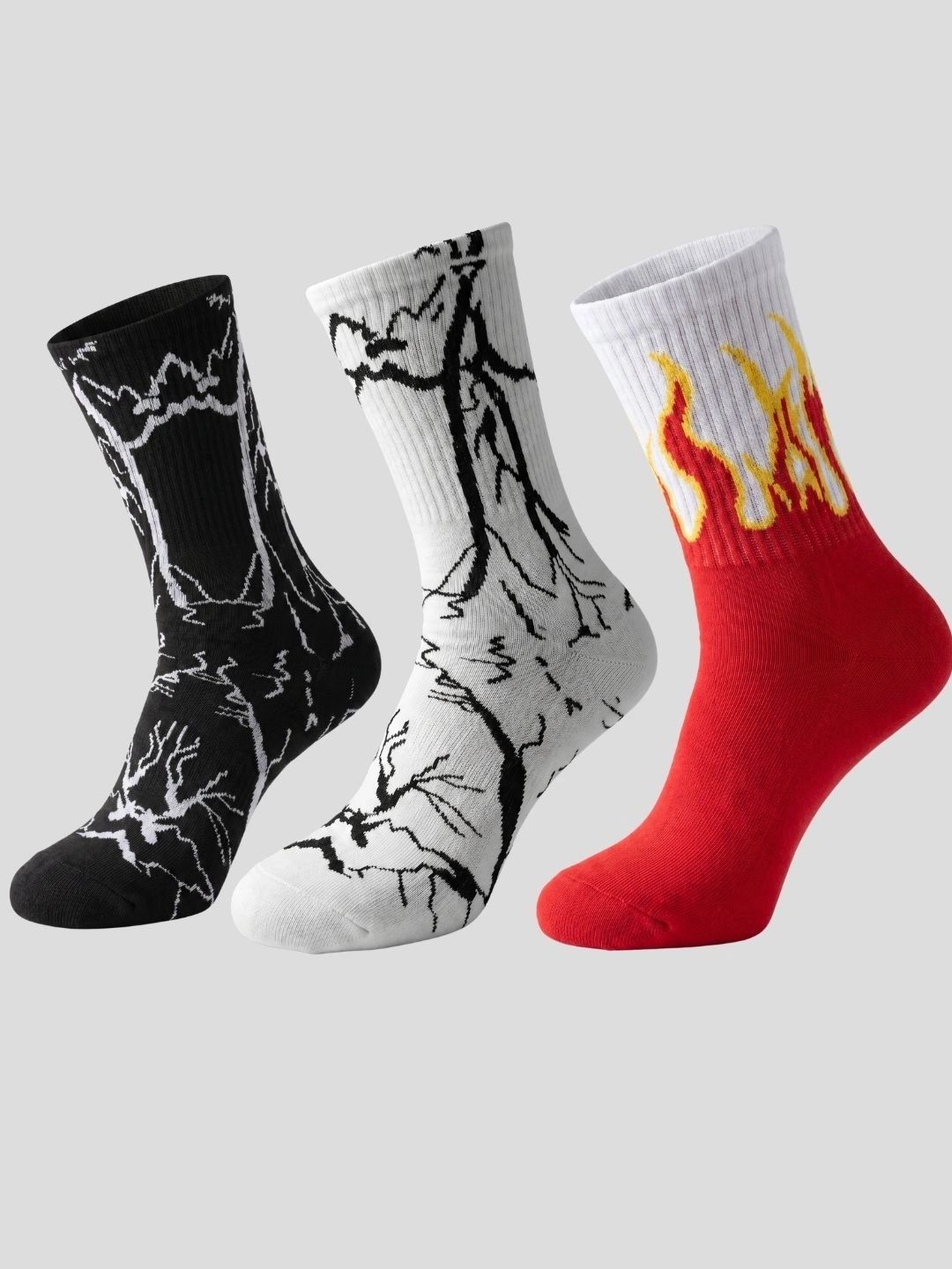 Moda Rapido Men Pack of 3 Cotton Blend Patterned Calf Length Socks-picture-15