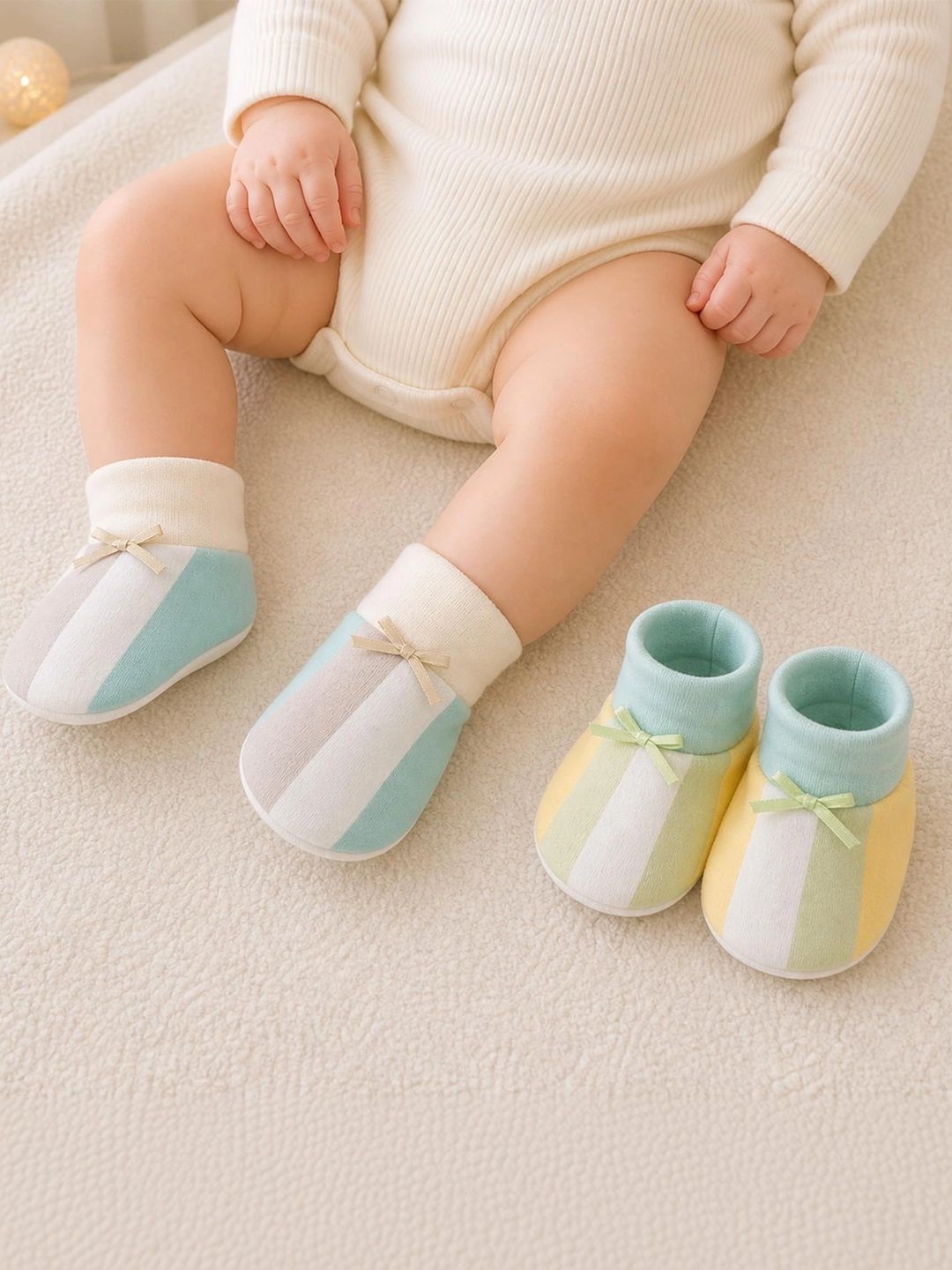 Adhigams Unisex Kids Cotton Booties-picture-10