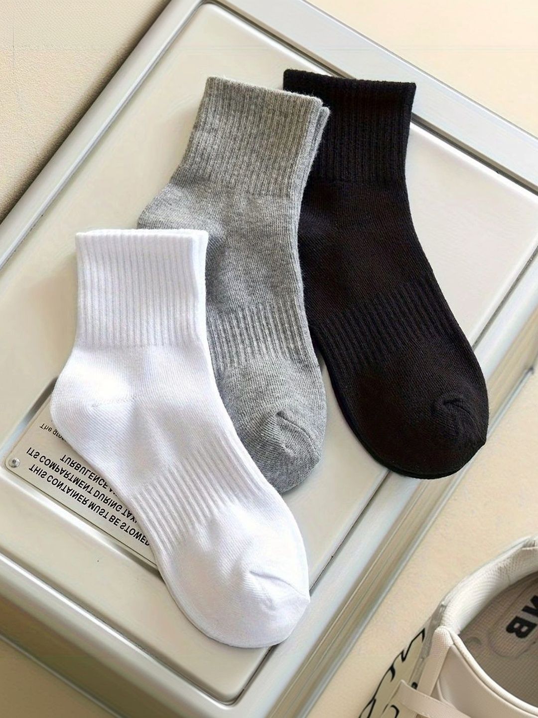 BEAR&BEYOND Men Pack of 3 Cotton Assorted Above Ankle Socks-picture-27