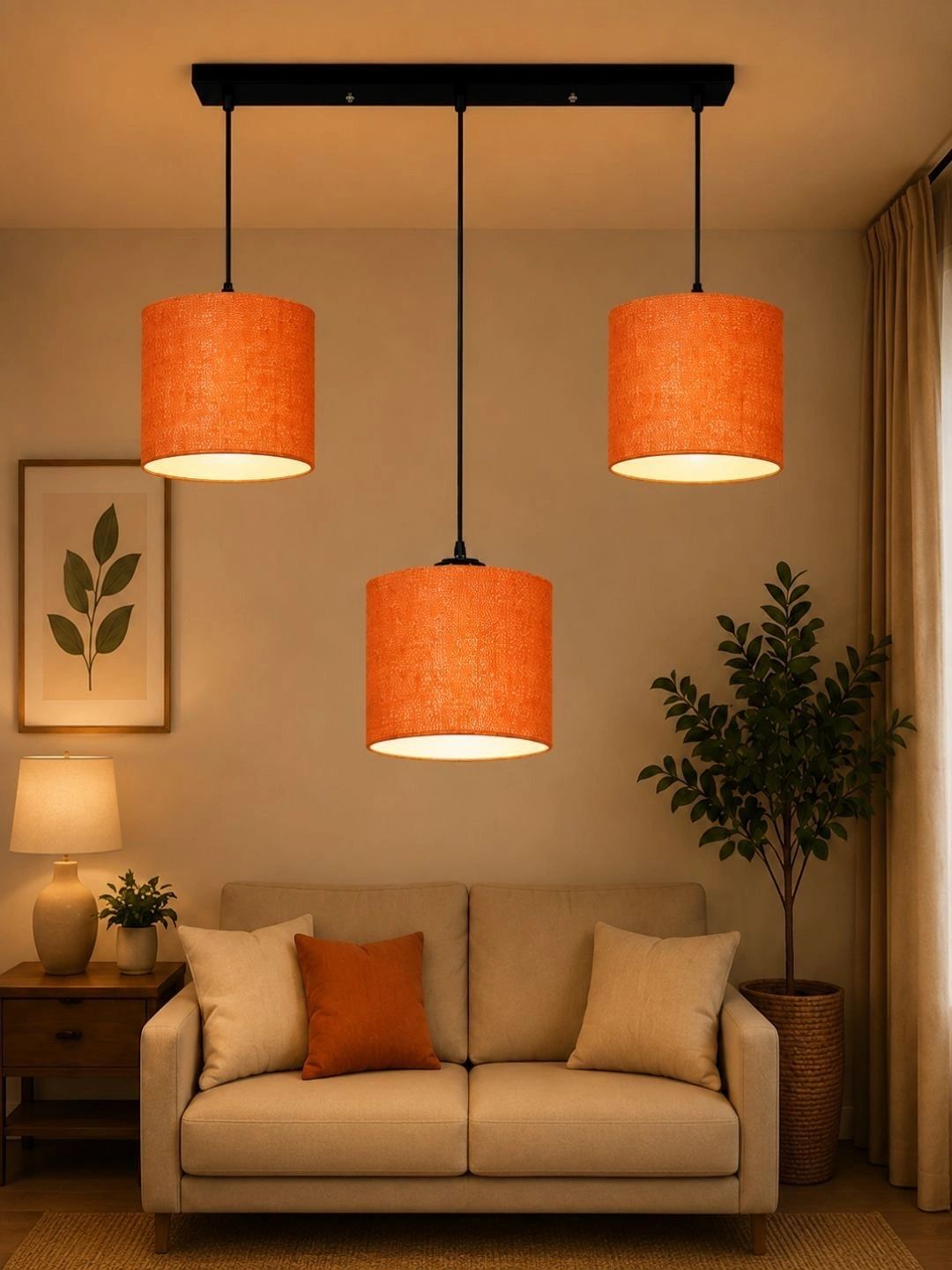 Myntra Elegant Homes Orange Textured Contemporary Ceiling Lamp-picture-11