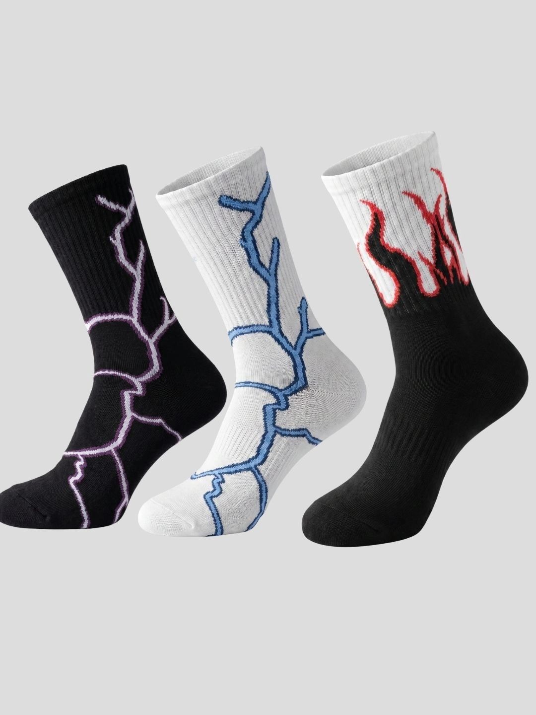 Moda Rapido Men Pack of 3 Cotton Blend Patterned Calf Length Socks-picture-15