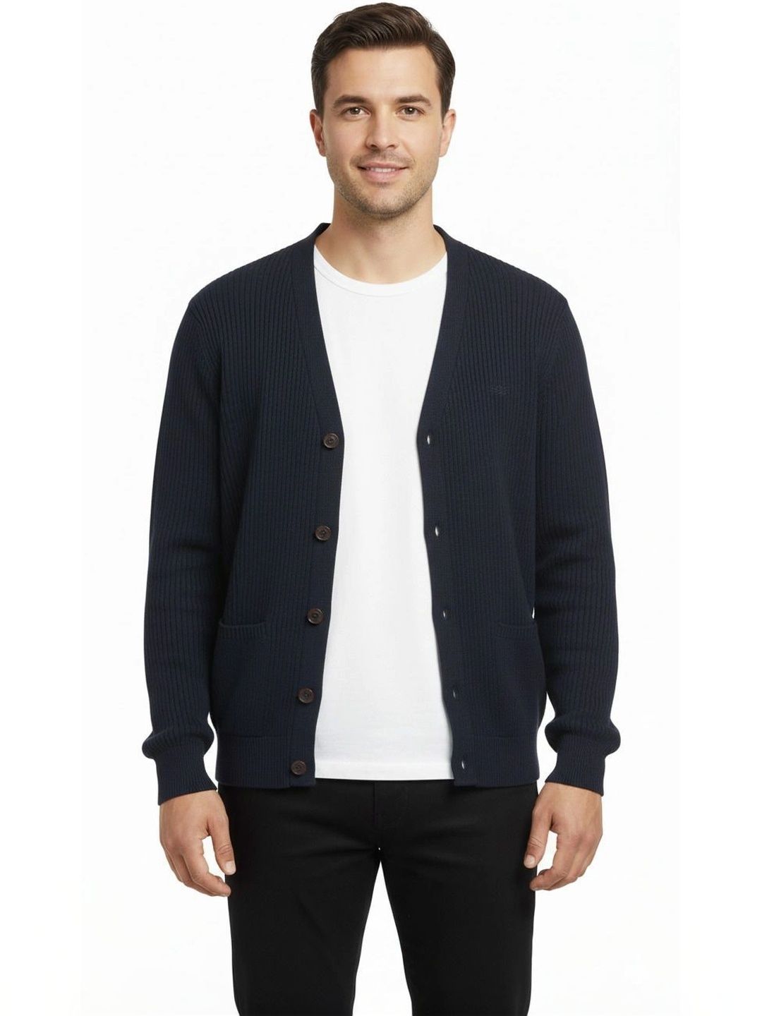 VOMAZO Men Ribbed Woollen Cardigan-picture-20