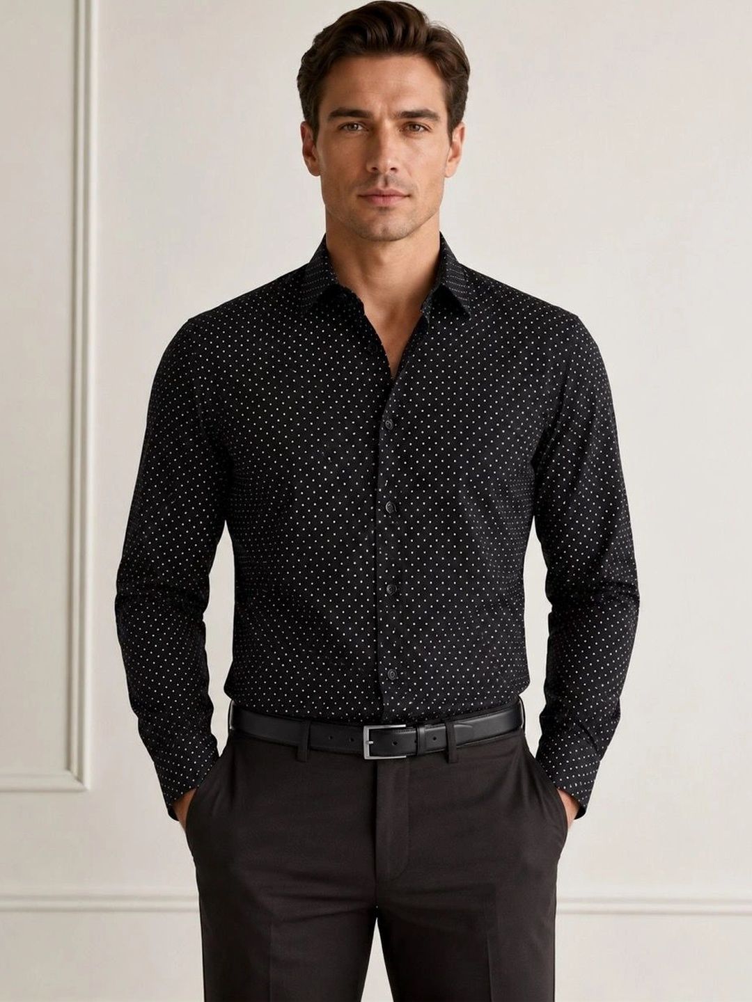 MARK & ALBERT Men Slim Fit Polka Dot Printed Casual Shirt-picture-10
