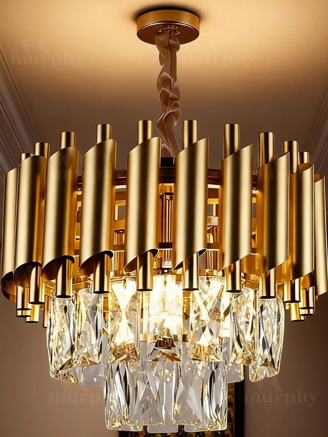 Murphy Gold-Toned Aluminium Contemporary Ceiling Lamp-picture-34