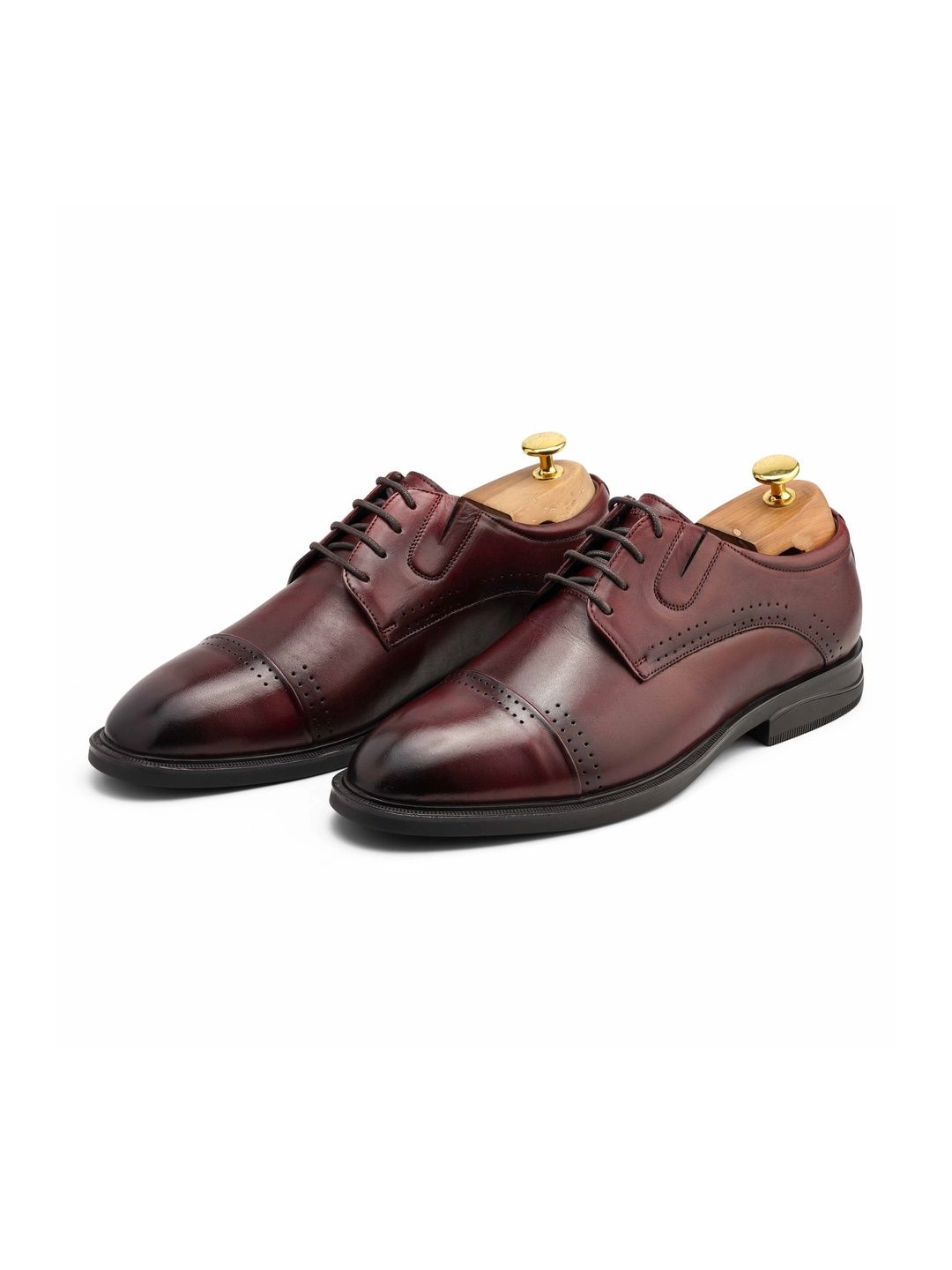 CORDWAINERS Men Textured Leather Round Toe Lace-Ups Derbys Formal Shoes-picture-18