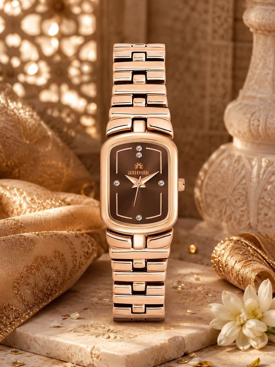 Anouk Women Brass Embellished Dial & Bracelet Style Straps Analogue Watch ANW-063-BR-picture-22