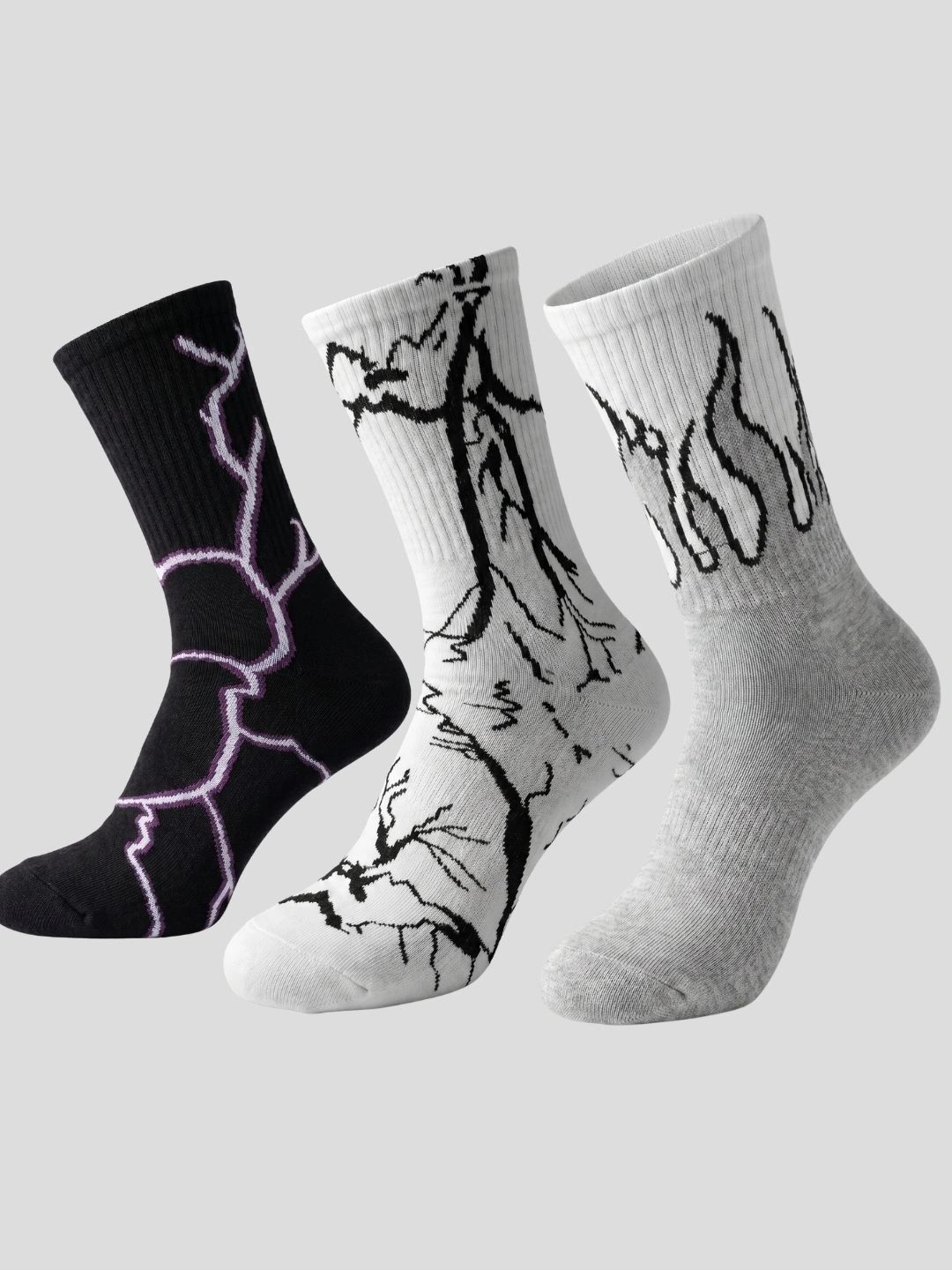 Moda Rapido Men Pack of 3 Cotton Blend Patterned Calf Length Socks-picture-41